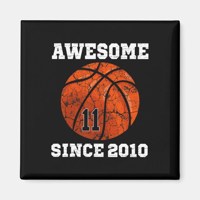 11:e födelsedag Basketball Älskare Gift 11 år gamm Magnet (Framsidan)