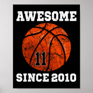 11:e födelsedag Basketball Älskare Gift 11 år gamm Poster