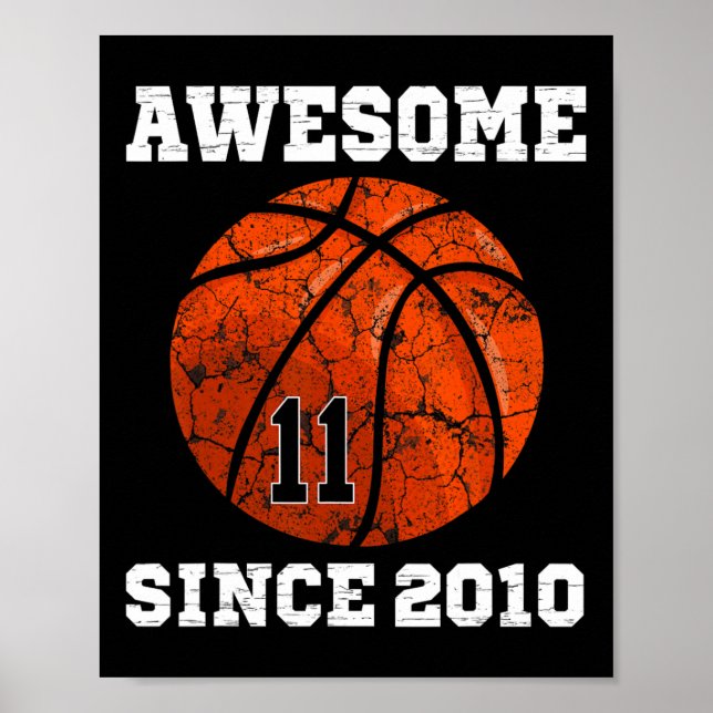 11:e födelsedag Basketball Älskare Gift 11 år gamm Poster (Framsidan)