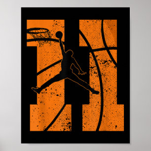 11:e födelsedag Basketball Party 11 år Elva Poster