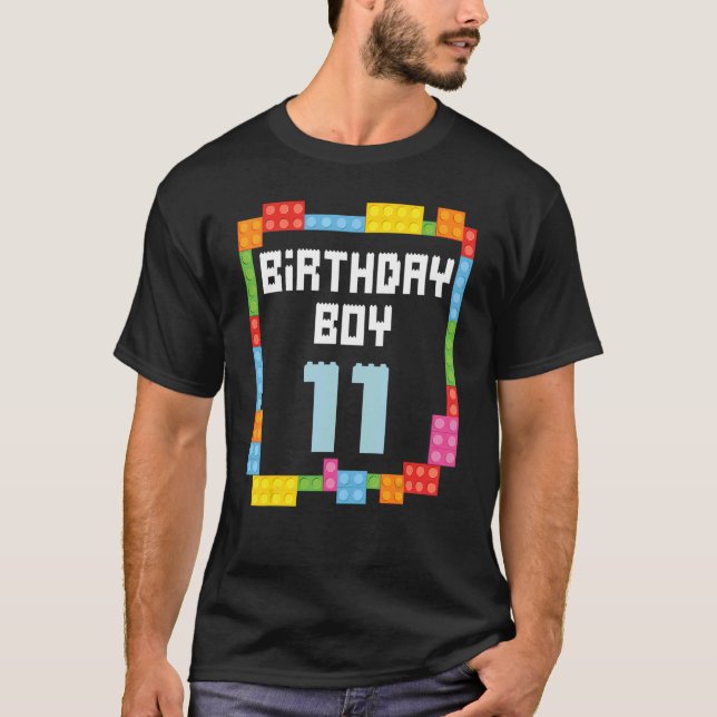 11:e födelsedag Boy Master Builder 11-årig bloc T Shirt (Framsida)