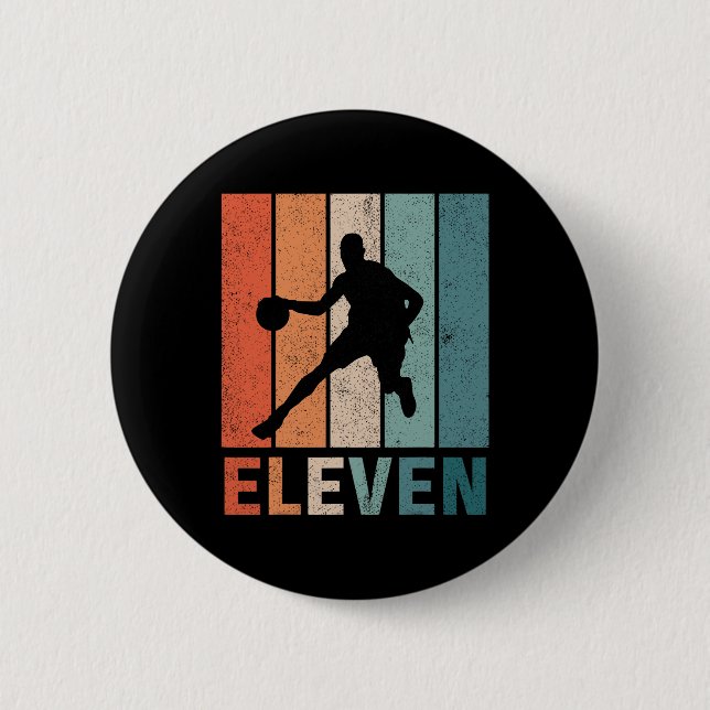 11:e födelsedag: Bysketbyll Älskare Boys Kids 11 Knapp (Framsida)