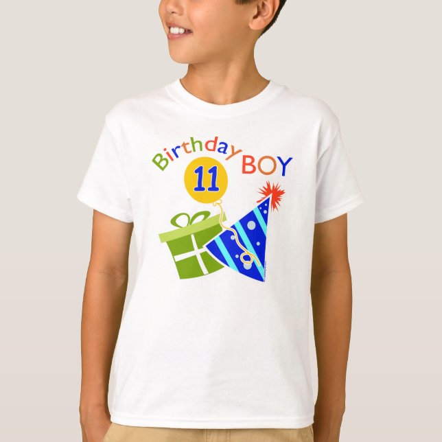 11:e födelsedag - födelsedagspojke tee shirt (Framsida)
