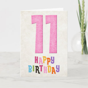 11:e födelsedag, Grattis på födelsedagen-kort 3 Kort