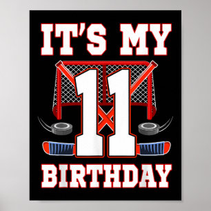 11:e födelsedag Ice Hockey Player 11 år gammal Par Poster