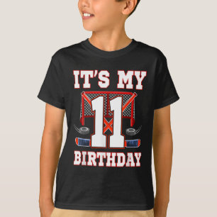 11:e födelsedag Ice Hockey Player 11 år gammal Par T Shirt