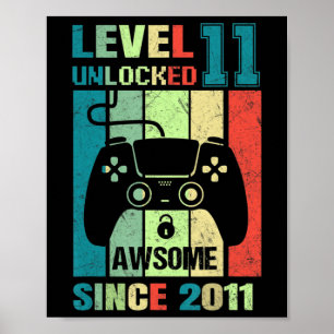 11:e födelsedag med gåva 11 olåst Fantastisk 2011 Poster