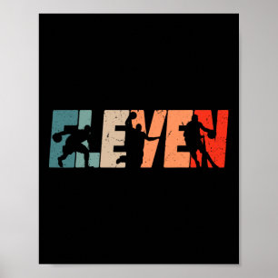 11:e födelsedag Retro Basketball 11 år gammal pojk Poster