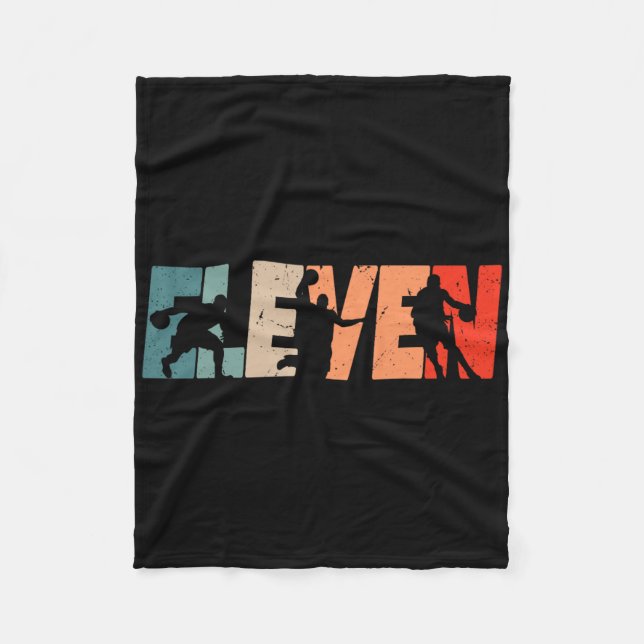 11:e födelsedag: Retro Bysketbyll 11 år Gi Fleecefilt (Framsidan)