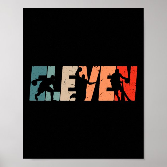 11:e födelsedag: Retro Bysketbyll 11 år Gi Poster (Framsidan)