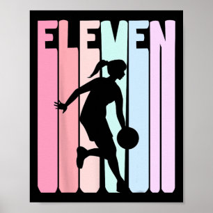 11:e födelsedag - Retro Bysketbyll Player 11 år ga Poster