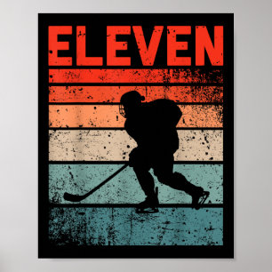 11:e födelsedag Retro Ice Hockey 11-årig Boy Gi Poster