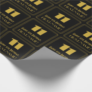 11:e födelsedagen - Art Deco Inspired ser ut "11" Presentpapper