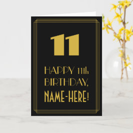 11:e födelsedagen - Art Deco Inspired Titta "11" o Kort