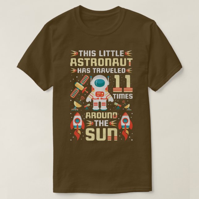 11:e födelsedagen Astronaut har rest 11 gånger i v T Shirt (Design framsida)