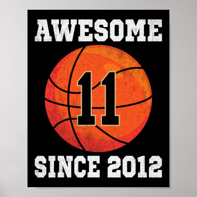 11:e födelsedagen Basketball Älskare 11 år gammal  Poster (Framsidan)