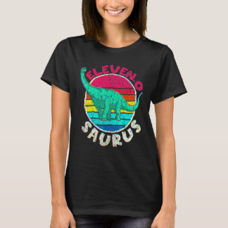 11:e födelsedagen Elva O Saurus Brachiosaurus Fami T Shirt