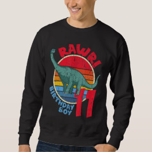 11:e födelsedagen i Rawr! Brachiosaurus I Family M Lång Ärmad Tröja