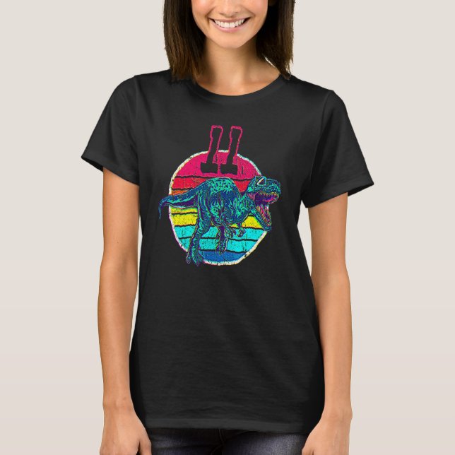 11:e födelsedagen I Tyrannosaurus Rex T Rex I-fami T Shirt (Framsida)