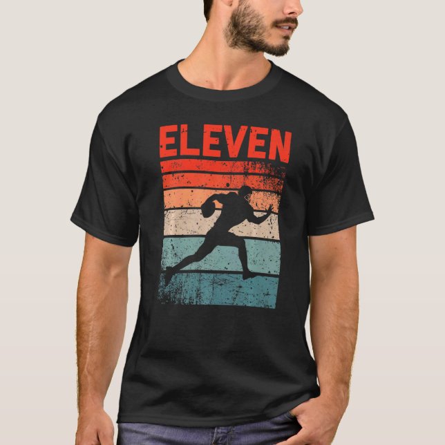 11:e födelsedagen Retro American Football 11 år ga T Shirt (Framsida)