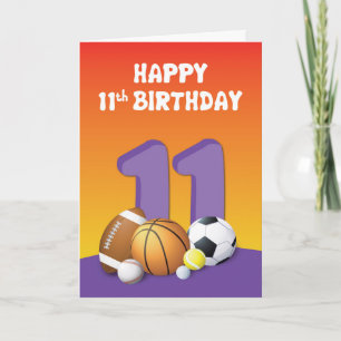11:e födelsedagen Sports Bollar Kort