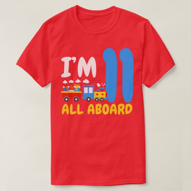 11:e födelsedagen Tåg T Shirt (Design framsida)