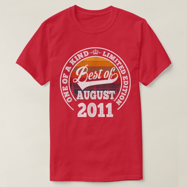 11:e födelsedagserbjudandet i 11 år i augusti 2011 t shirt (Design framsida)