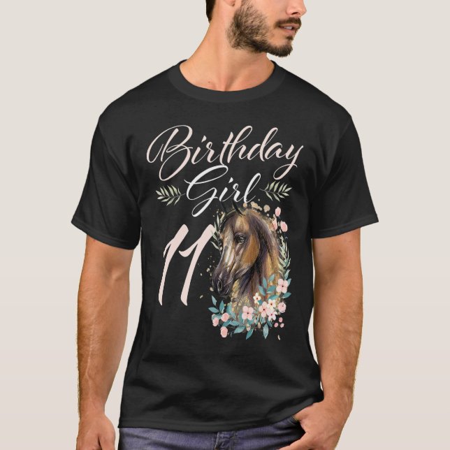 11:e födelsedagshästen 11 år gammal dag t shirt (Framsida)