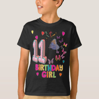11:e födelsedagsknappar 11 år gamla flickor t shirt