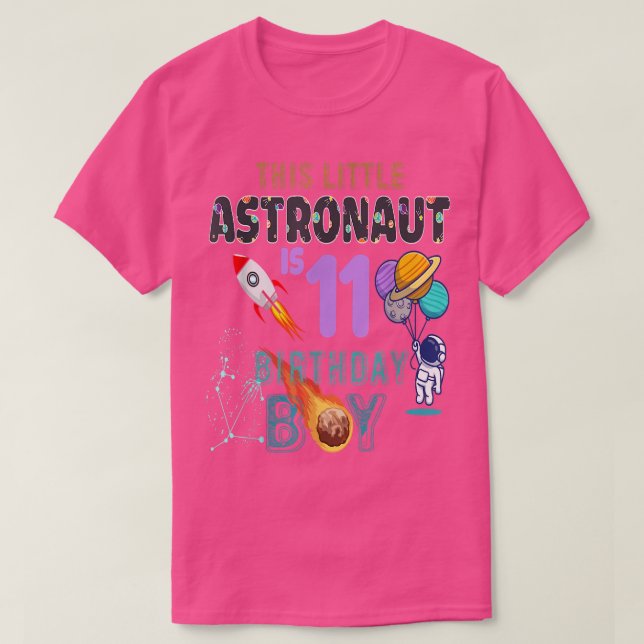 11:e födelsedagskorgsgåvor Astronaut 11 T Shirt (Design framsida)