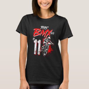 11:e födelsedagspojken BMX Födelsedagsfest Decorat T Shirt