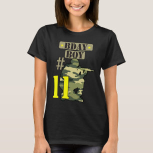 11:e födelsedagspojken Camo Elva-åring Camouflage T Shirt