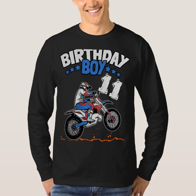 11:e födelsedagspojken Dirt Bike Kids 11 år gamla  T Shirt (Framsida)