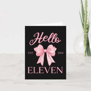 11:e födelsedagstidningen Girl Cute Coquette Bow H Kort