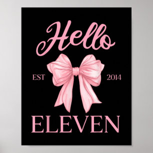 11:e födelsedagstidningen Girl Cute Coquette Bow H Poster