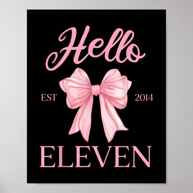 11:e födelsedagstidningen Girl Cute Coquette Bow H Poster (Framsidan)