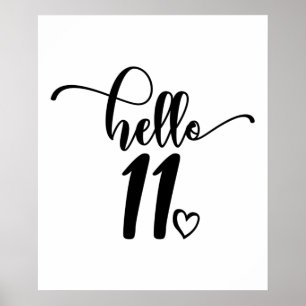 11:e födelsedagstidningen Girls Hej Elva Cute 11 Å Poster