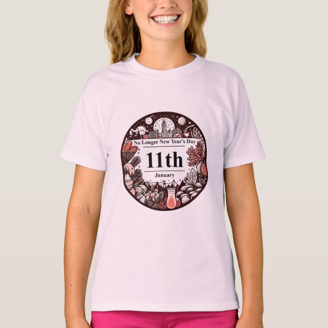 11:e Jan - ingen nyårsdag längre T Shirt (Framsida)