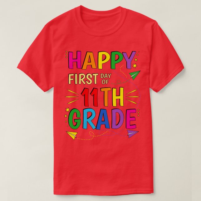 11:e Klass elfte Lycklig-skoldagen T Shirt (Design framsida)