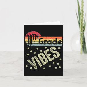 11:e Klass Vibes Shirt Retro 80-talets lärarbarn t Kort