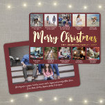 11 Foto Burgundy God jul Modern Collage<br><div class="desc">Skicka snyggt glatt hälsning och 11 av bilder med ett anpassningsbar fotokollage burgundy och guld-foliekort. All text på den här mallen är enkel att anpassa för att inkludera alla formuleringar, t.ex. God jul, Glad helg, Säsonhälsningar, nyårschyrer osv. (IMAGE PLACEMENT TIP: Ett enkelt sätt att centrera ett foto exakt som du...</div>