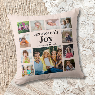 11 Foto Collage Family Namn Grandmas Joy Kudde