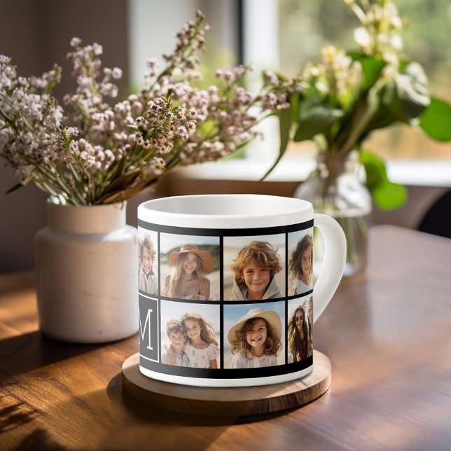 11 Foto Rutnät Kolla med Monogram Espressomugg (espresso mug - personalize with your photos)