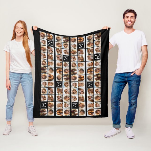 11 Foto Rutnät Kolla med Monogram Fleecefilt (På plats)