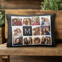 11 Foto Rutnät Kolla med Monogram Prydnadskudde