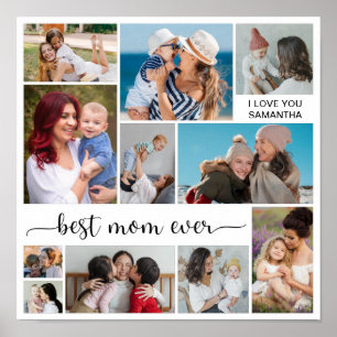 11 Fotocollage Bästa mamma någonsin Poster