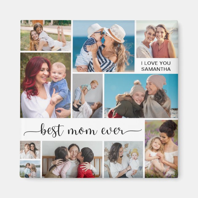 11 Fotokollage Bästa mamma någonsin Magnet (Framsidan)