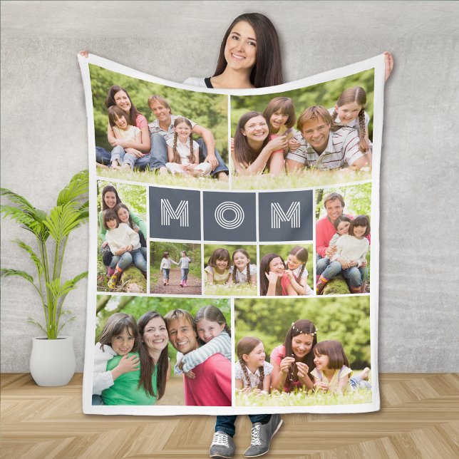 11 Fotokollage Mamma Mors dag Fleecefilt (Skapare uppladdad)