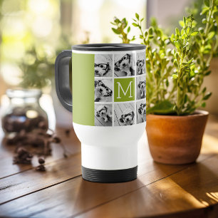11 Fotokollage - Minimalistiskt rutnät med text Resemugg