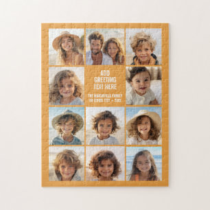11 Fotokollage - Modern Orange Vit Text Pussel